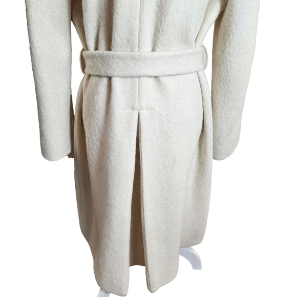 ba&sh Ecru Ivory The Wayne Trench Coat Sz 3 US 10 Large Wool Alpaca Blend Belted - Picture 14 of 16